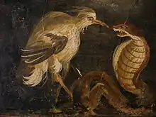Heron attacking a cobra from the House of the Greek Epigrams, Pompeii