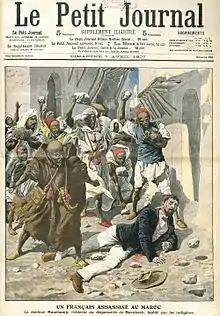Image 38The assassination of Émile Mauchamp March 1907, which precipitated the French invasion of Oujda and the conquest of Morocco. (from History of Morocco)