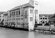 Canal view of the rear side of the building.