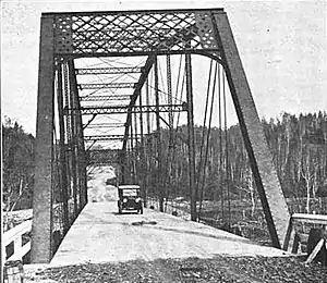 The Steel Bridge carrying M-35 over the Dead River in 1922