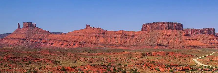 Left to right: Castleton Tower, The Rectory, Sister Superior, The Convent, Parriott Mesa