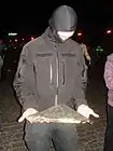 The first piece is taken as a souvenir by an unknown man
