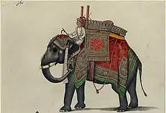 Elephant and driver, a folio from the Fraser Album, ca 1815–1819