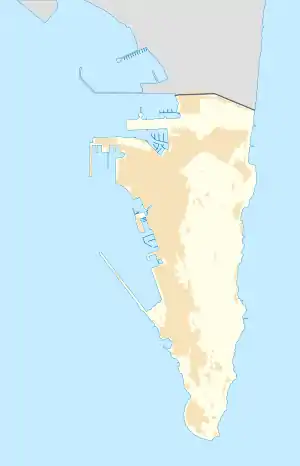Map showing the location of Gorham's Cave