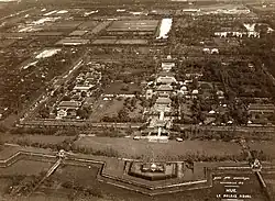 Aerial view of the Imperial City in Hue during the feast in honor of the takeover of Emperor Bảo Đại, 11 September 1932