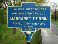 Roadside marker on Washington Road