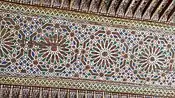 Details of the painted wood ceiling
