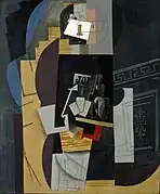 Pablo Picasso, 1913–14, L'Homme aux cartes (Card Player), oil on canvas, 108 x 89.5 cm, Museum of Modern Art, New York