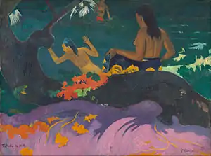 Paul Gauguin, 1892, By the Sea (Fatata te miti), 67.9 × 91.5 cm (26.7 × 36 in), National Gallery of Art, Washington, D.C.