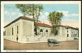The building is shown in a historic postcard, which is identified as being postmarked in 1911.  Note the discrepancy vs. 1916 construction date, however.