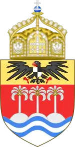 Proposed, but ultimately unused, coat of arms of German Samoa in 1914.