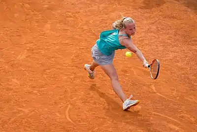 Image 6Richèl HogenkampPhotograph credit: Carlos DelgadoRichèl Hogenkamp (born 16 April 1992) is a professional tennis player from the Netherlands. Her highest WTA singles ranking is 94, which she reached on 24 July 2017. On the ITF Women's World Tennis Tour, she has won 16 singles and 14 doubles titles. This photograph depicts Hogenkamp competing at the 2015 Madrid Open.More selected pictures