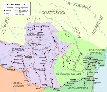 Green, purple, yellow and orange map