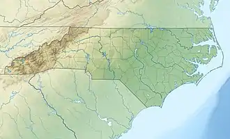 Map showing the location of Cliffs of the Neuse State Park