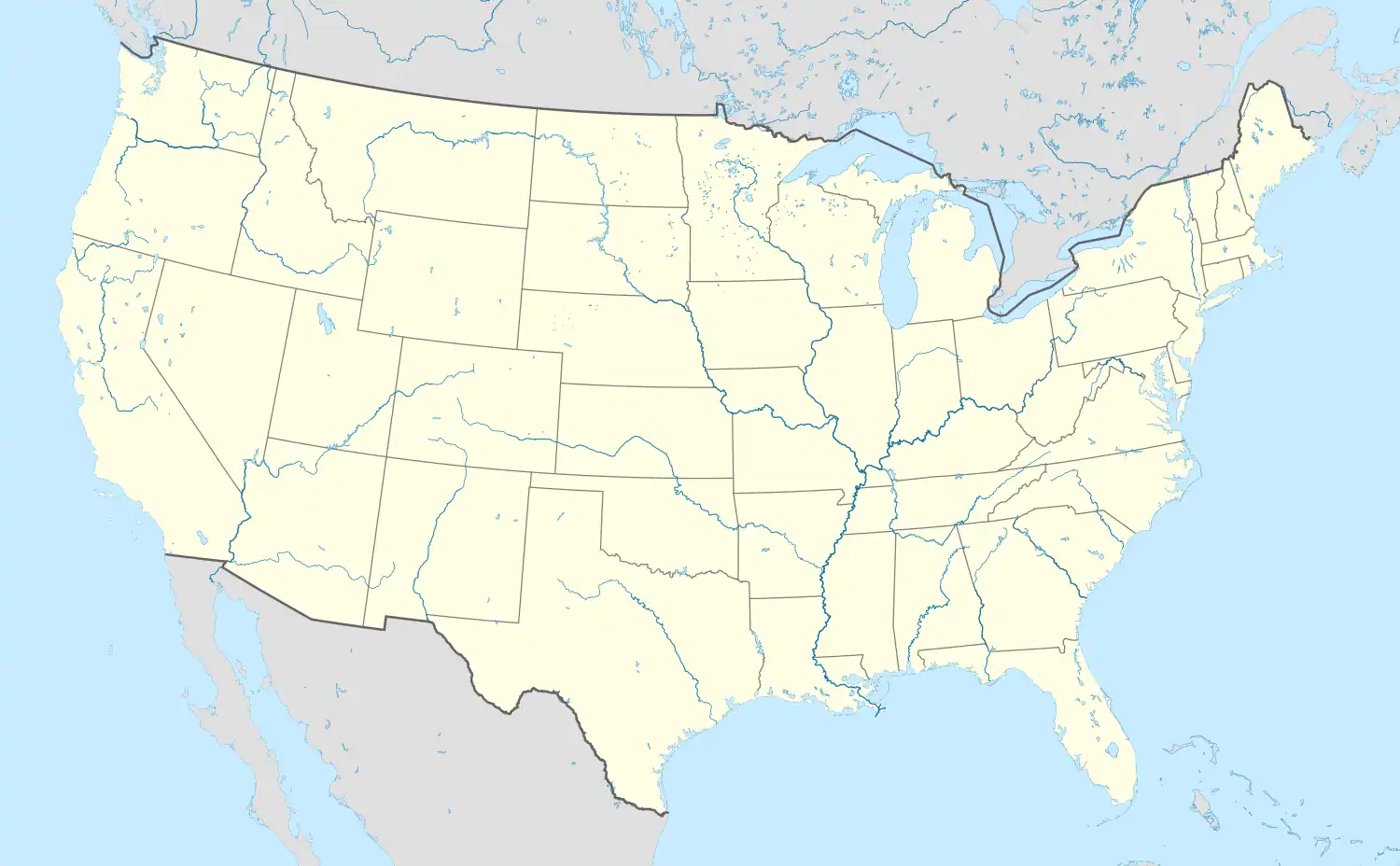 Location of New Orleans in the United States
