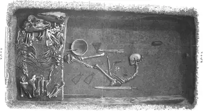 Sketch from his diary published in 1889 about the Bj 581 gravesite