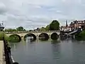 West side of the bridge showing Victoria Quay on the opposite side of the river.